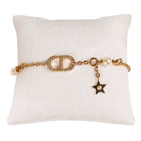 dior bracelet gold with pearl|christian Dior studded friendship bracelet.